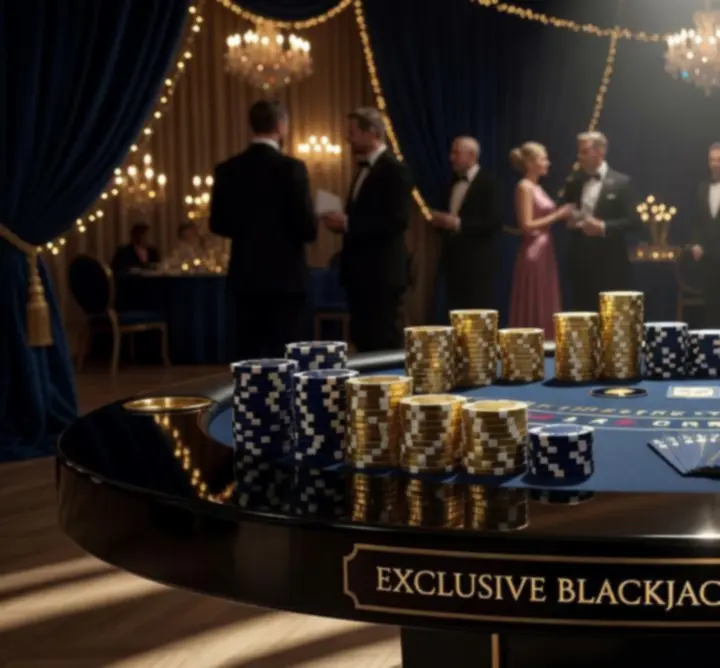 Dynamiczna rozgrywka blackjack eventowy podczas eleganckiego eventu firmowego