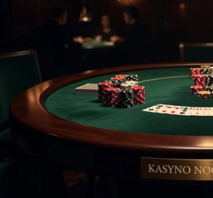 Elegancki stół pokerowy przygotowany na mobilny wieczór pokerowy