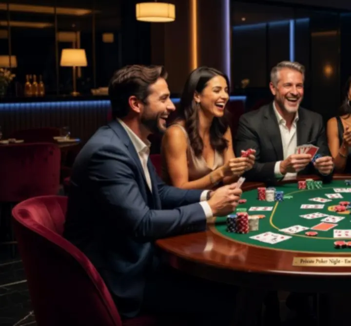 Prywatne przyjęcie z mobilnym stołem pokerowym