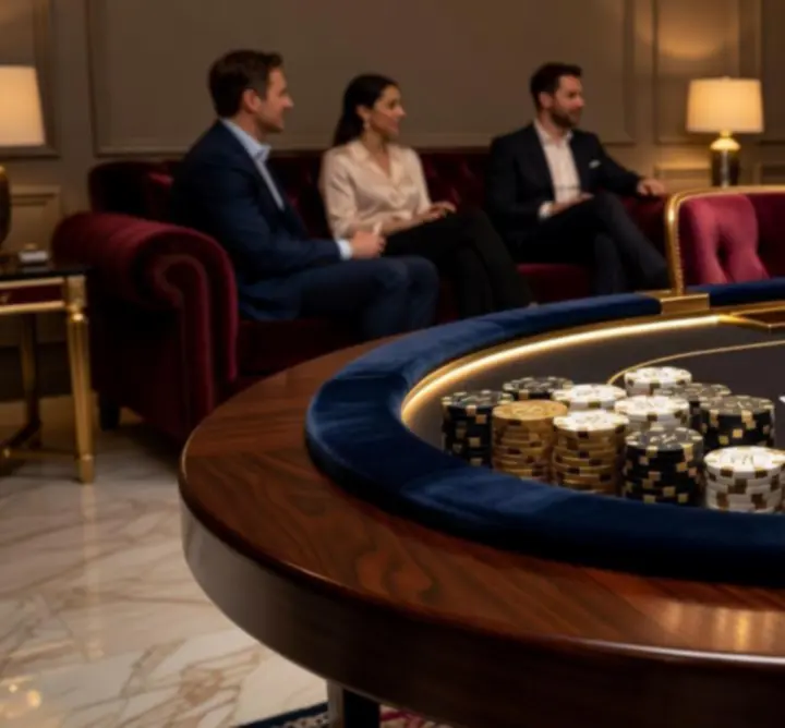 Stylowy stół pokerowy przygotowany na prywatny wieczór pokerowy w domu
